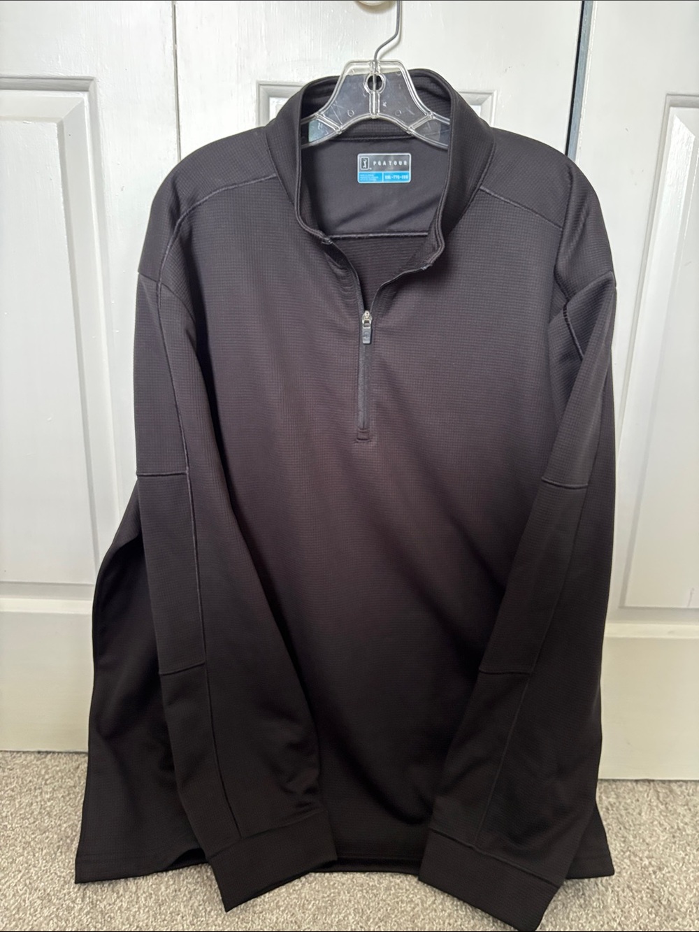 PGA Tour Men's Black Quarter-Zip Performance Sweater
